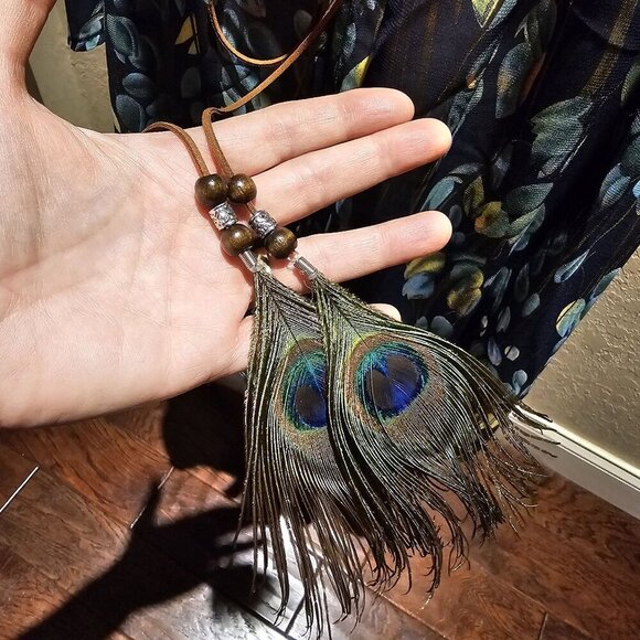 Blu Heaven Duster Cardigan Large Blue Floral Open-Shoulder Boho Garden Fairy NEW - Picture 8 of 10